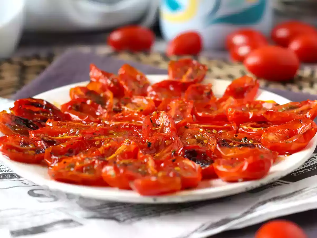 Confit-Tomaten in der Fritteuse
