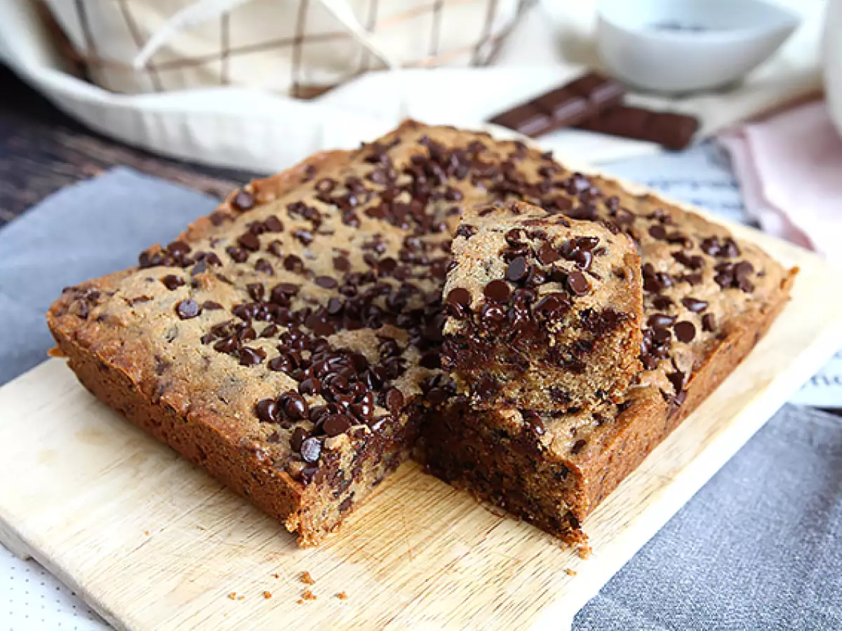 Cookie-Kuchen mit Schokostückchen - foto 3