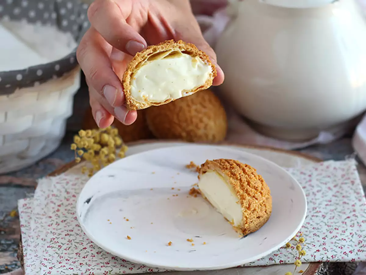 Craquelin-Windbeutel mit Vanillecreme - foto 3