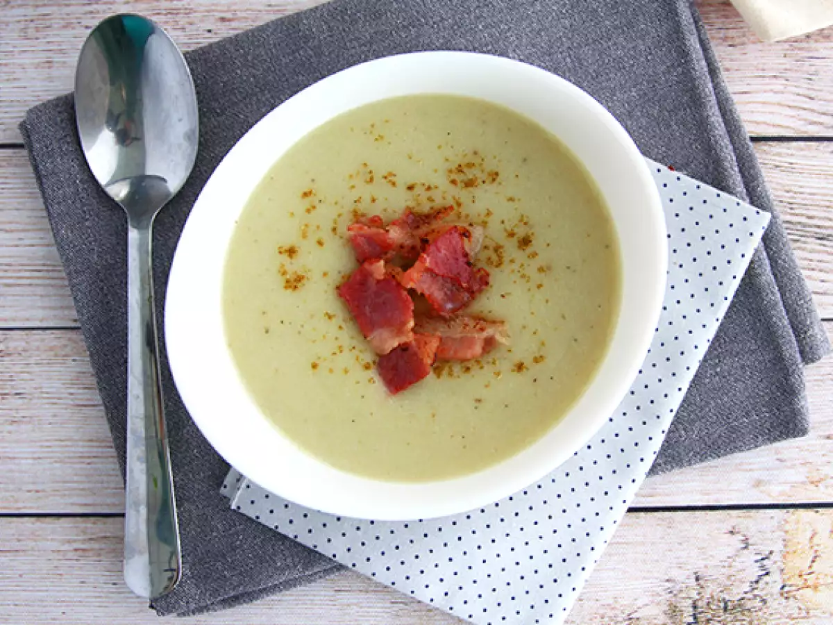 Cremige Topinambur-Kartoffel-Suppe mit Speck - foto 2