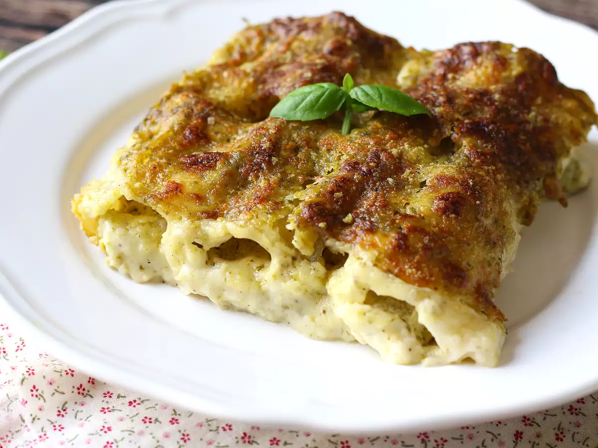 Cremige, überbackene Cannelloni mit Pesto: das einfache und leckere Rezept - foto 6