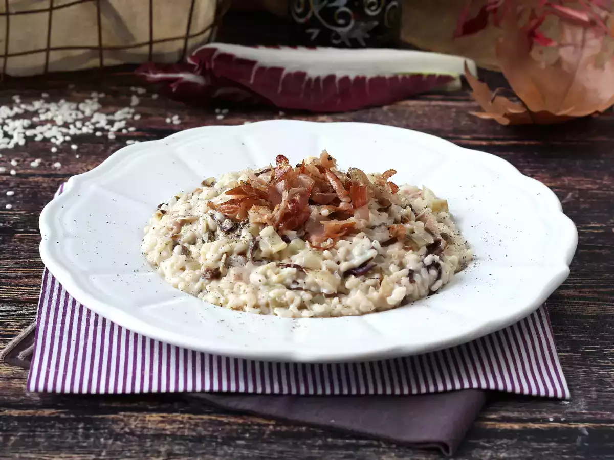 Cremiges und leckeres Risotto mit Radicchio, Speck und Philadelphia - foto 4