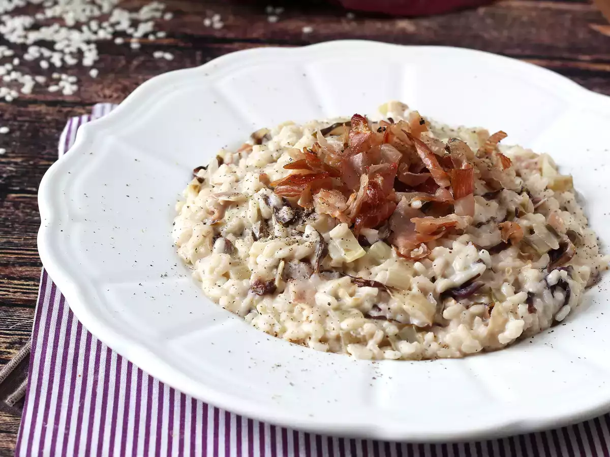 Cremiges und leckeres Risotto mit Radicchio, Speck und Philadelphia - foto 5