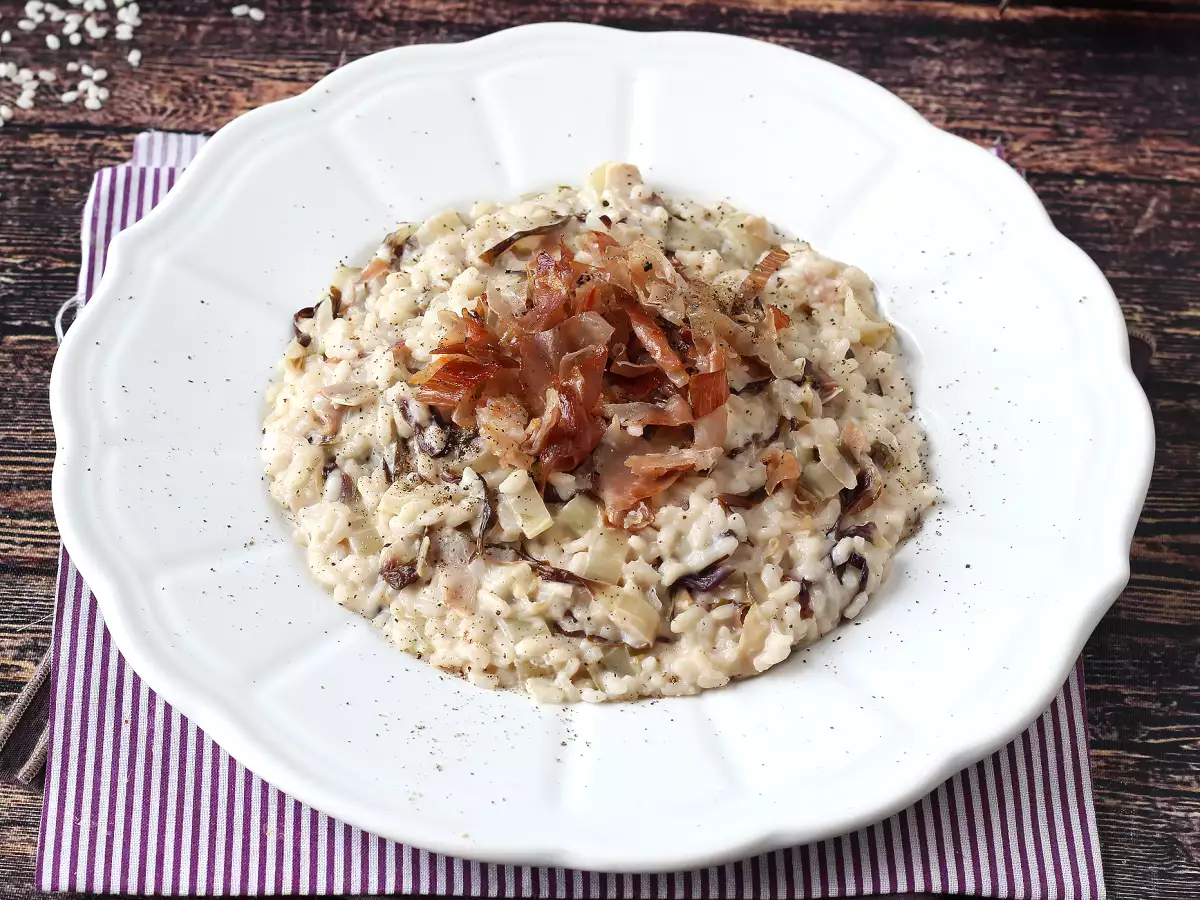Cremiges und leckeres Risotto mit Radicchio, Speck und Philadelphia - foto 6