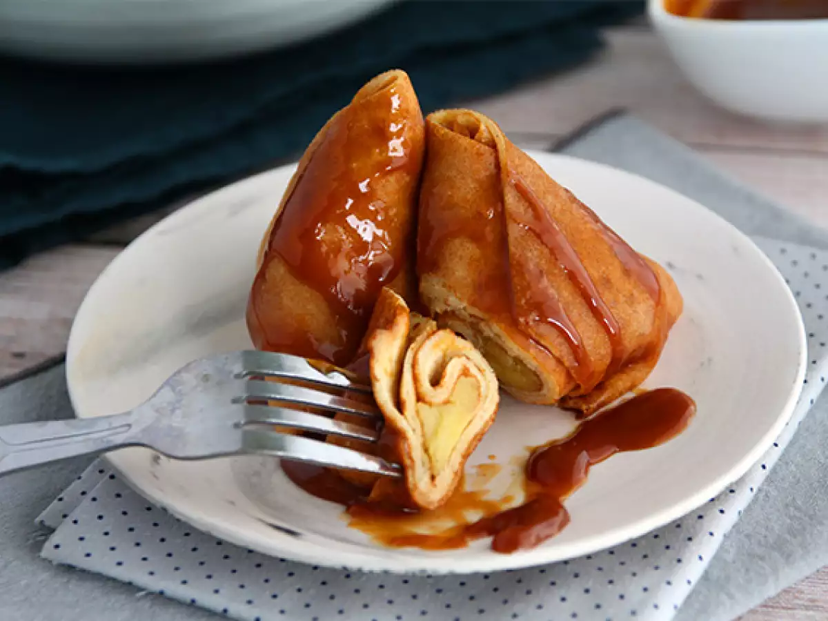 Crêpe-Samosas mit karamellisierten Äpfeln - foto 3