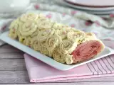 Crêpes-Bûche mit Himbeeren und weißer Schokolade, foto 1