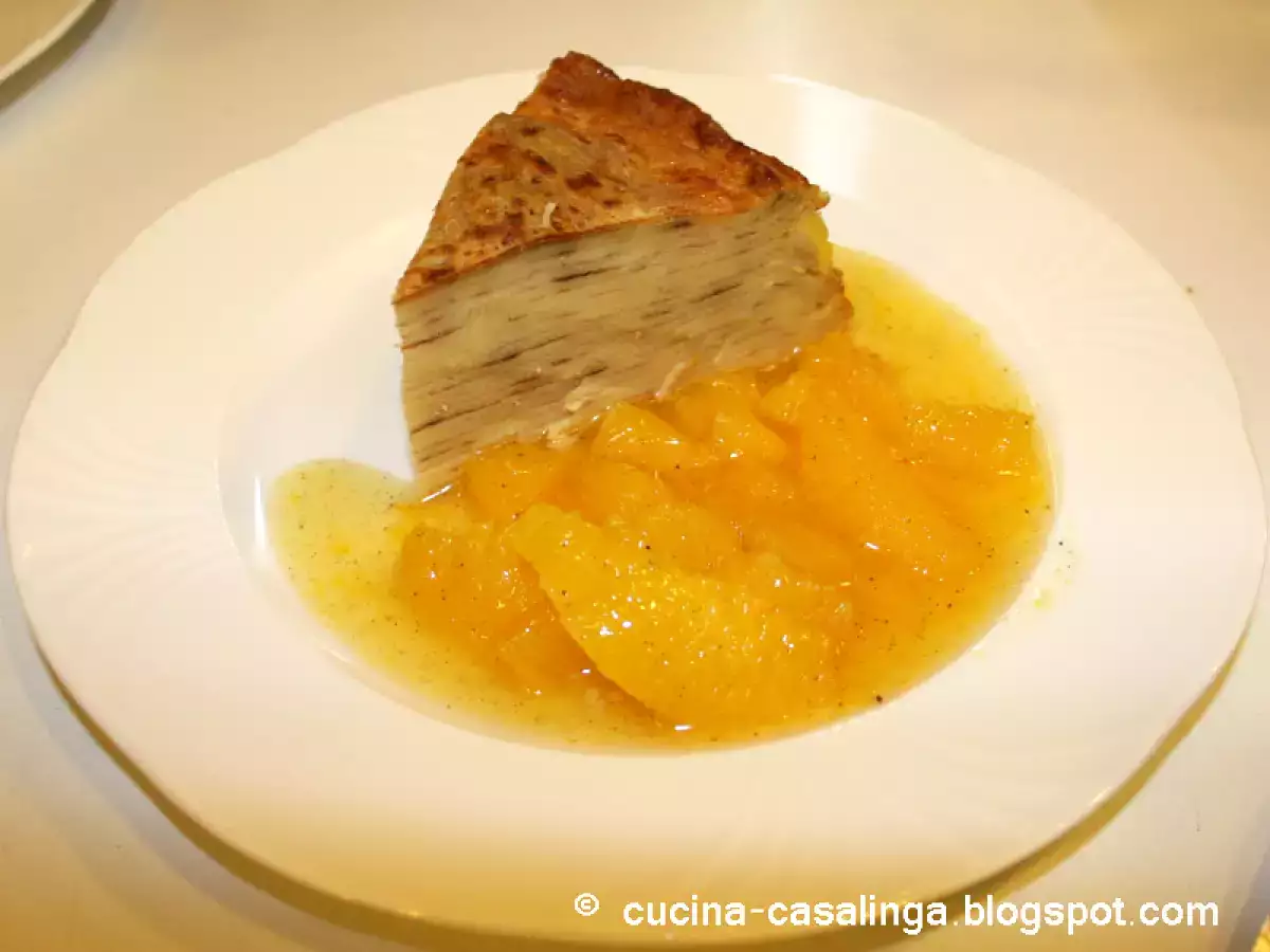 Crêpestorte mit Orangenrahm