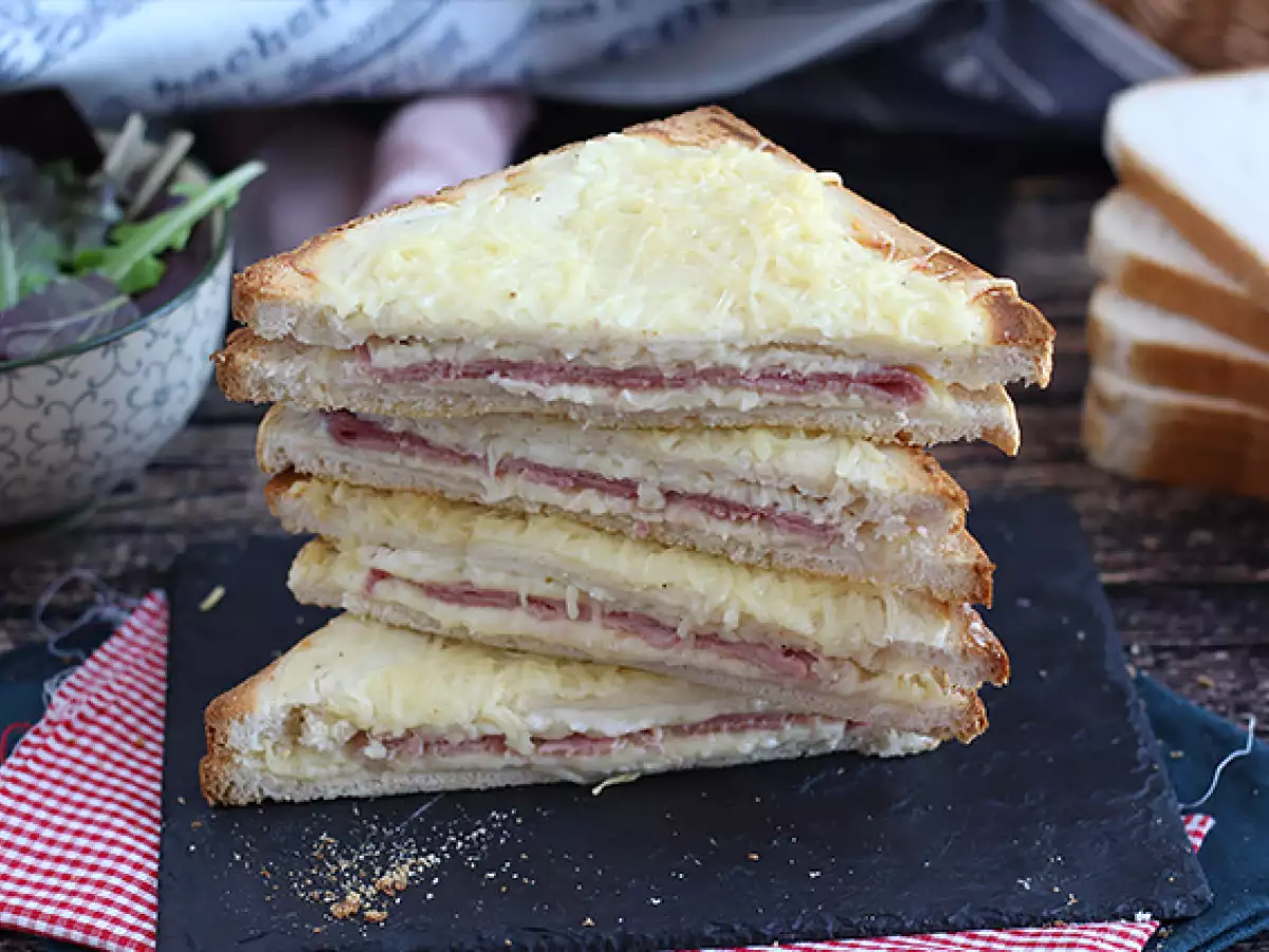 Croque Monsieur mit Béchamelsauce – überbacken im Ofen - foto 3