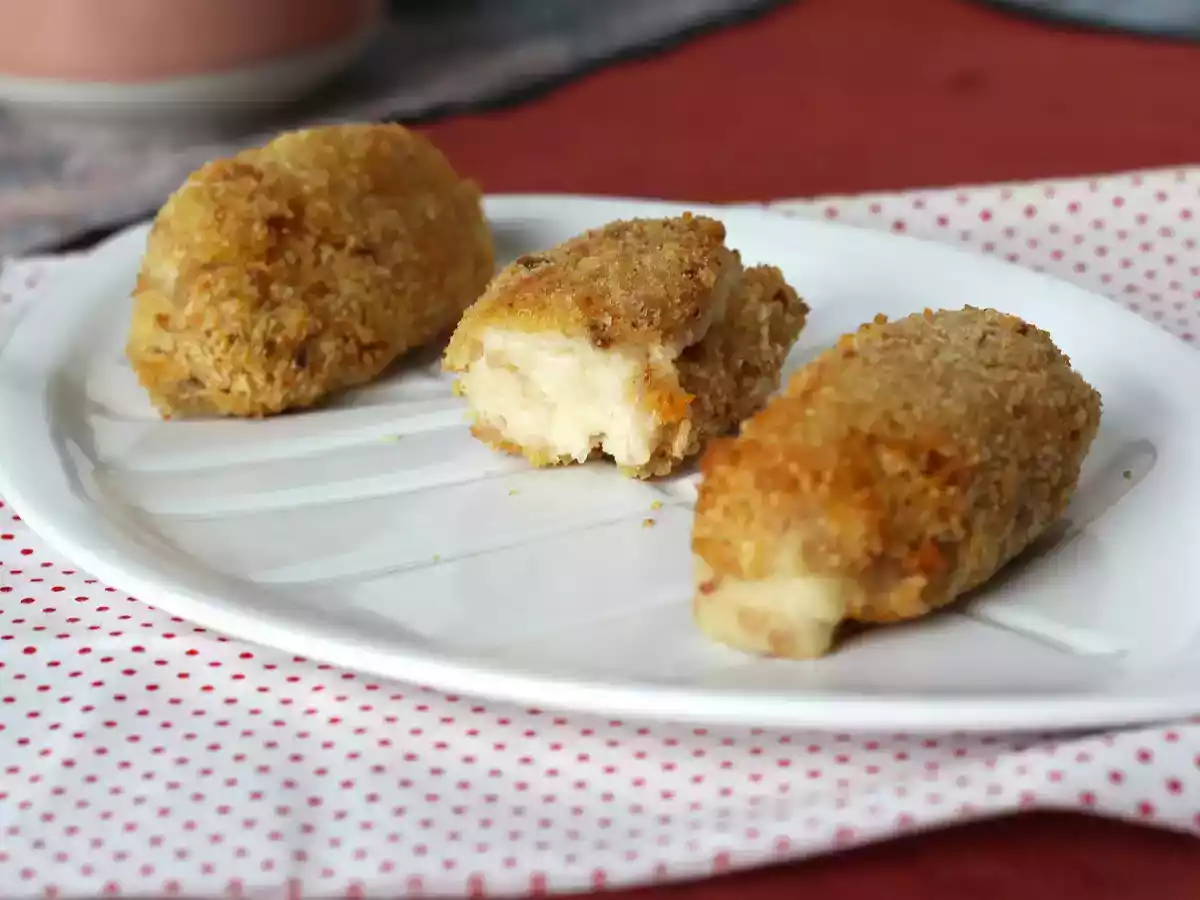 Croquetas de jamón en freidora de aire ¡Con poco aceite pero igual de crujientes! - foto 6