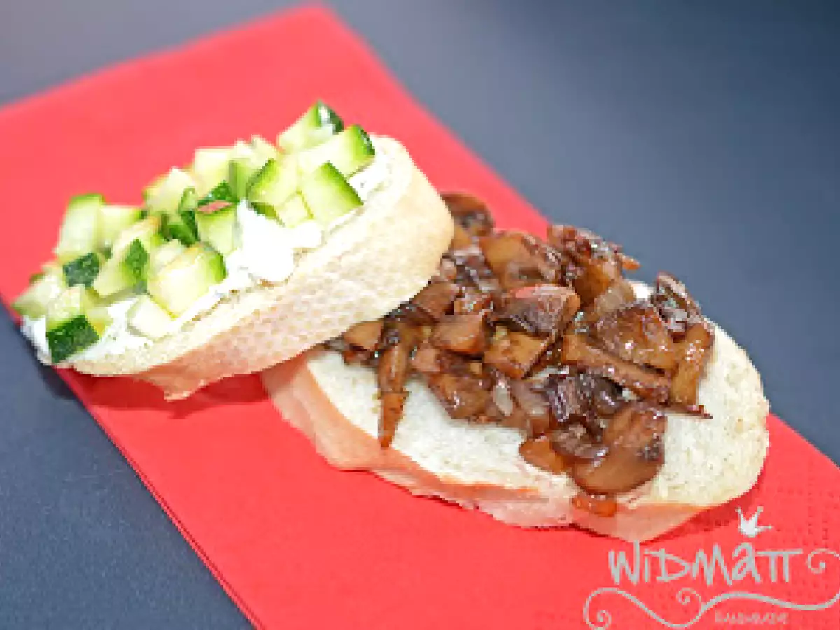 Crostini mit Zucchetti und Pilzen