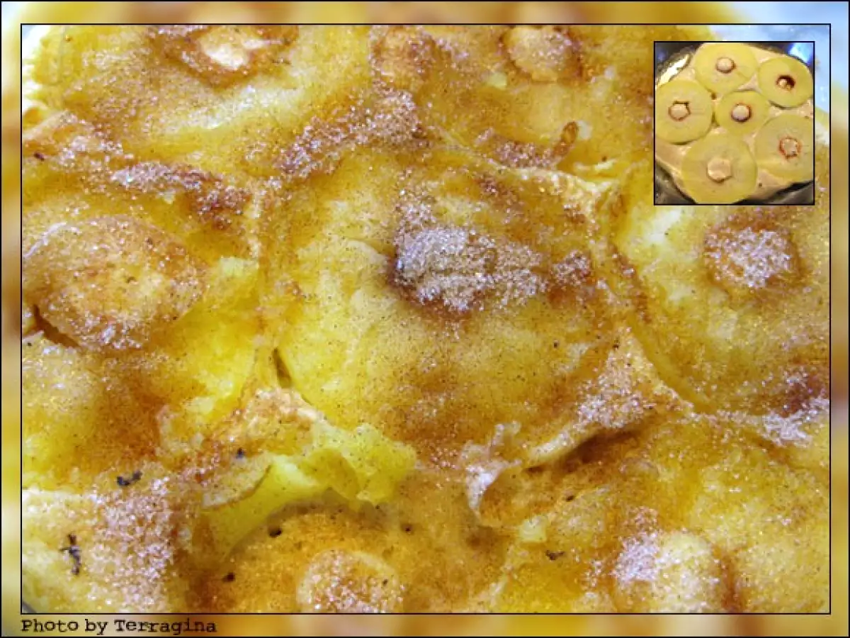 Der Sohn wünscht Apfelpfannkuchen