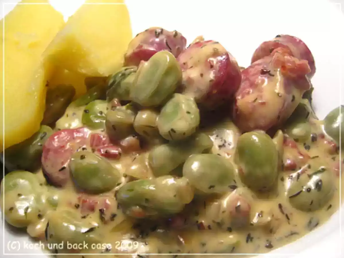 Dicke Bohnen mit SahneSenfSauce