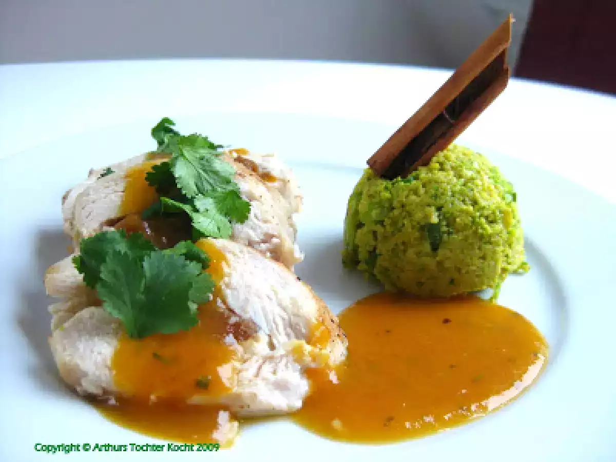 Die letzte Tat im Advent: Hähnchenbrust mit Aprikosen und Pistaziencouscous