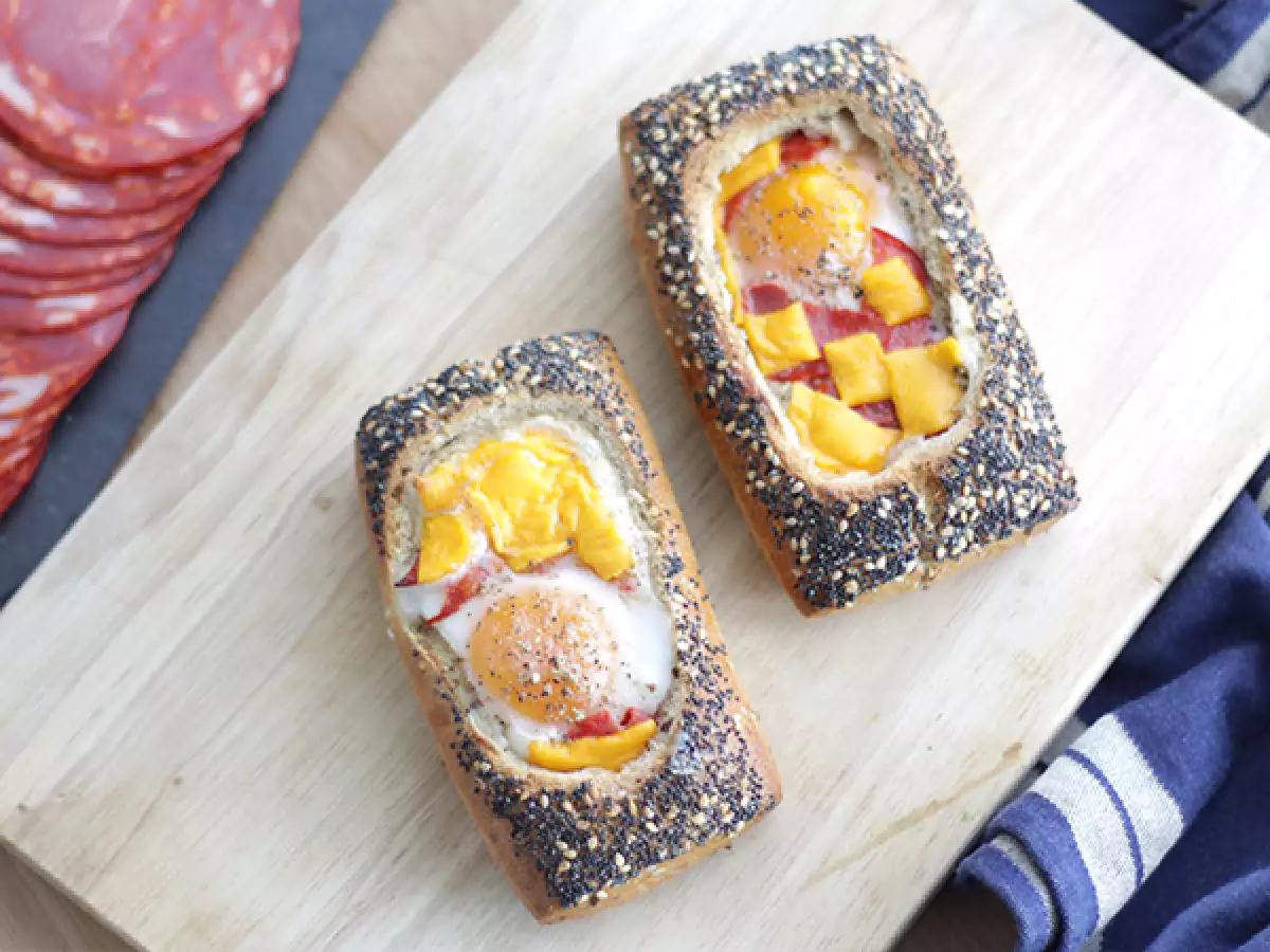Egg Boats mit Chorizo und Käse - foto 2