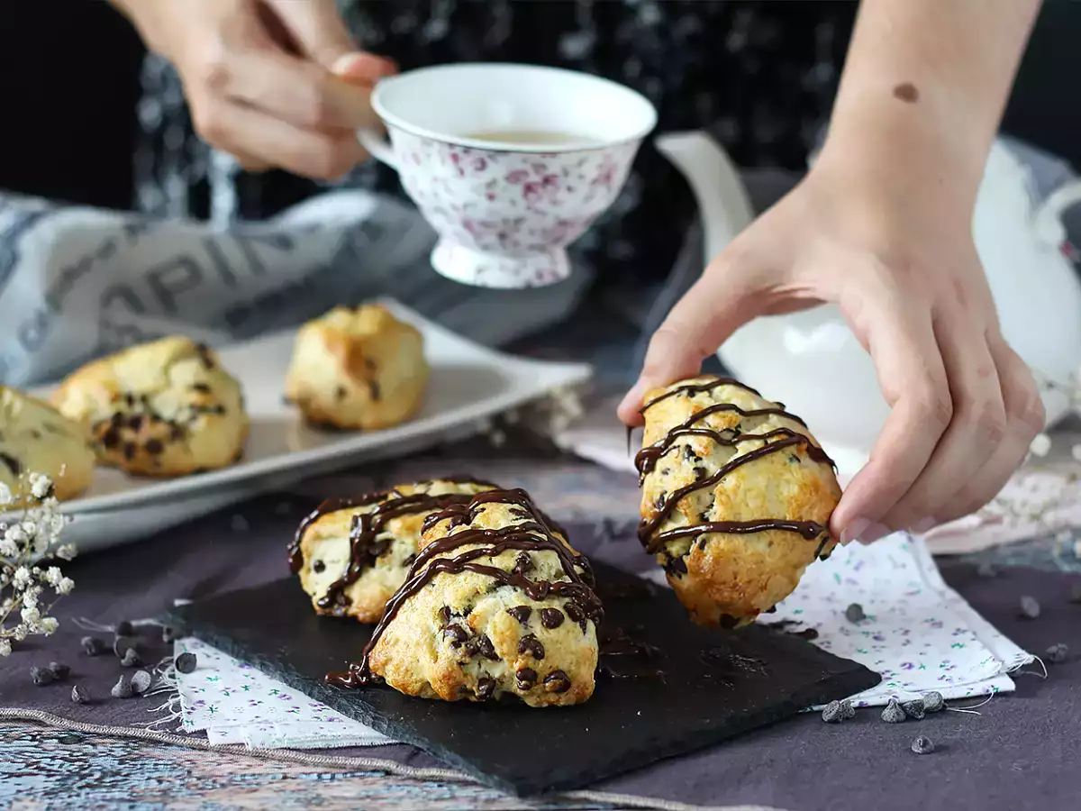 Einfache, besonders fluffige Schoko-Scones