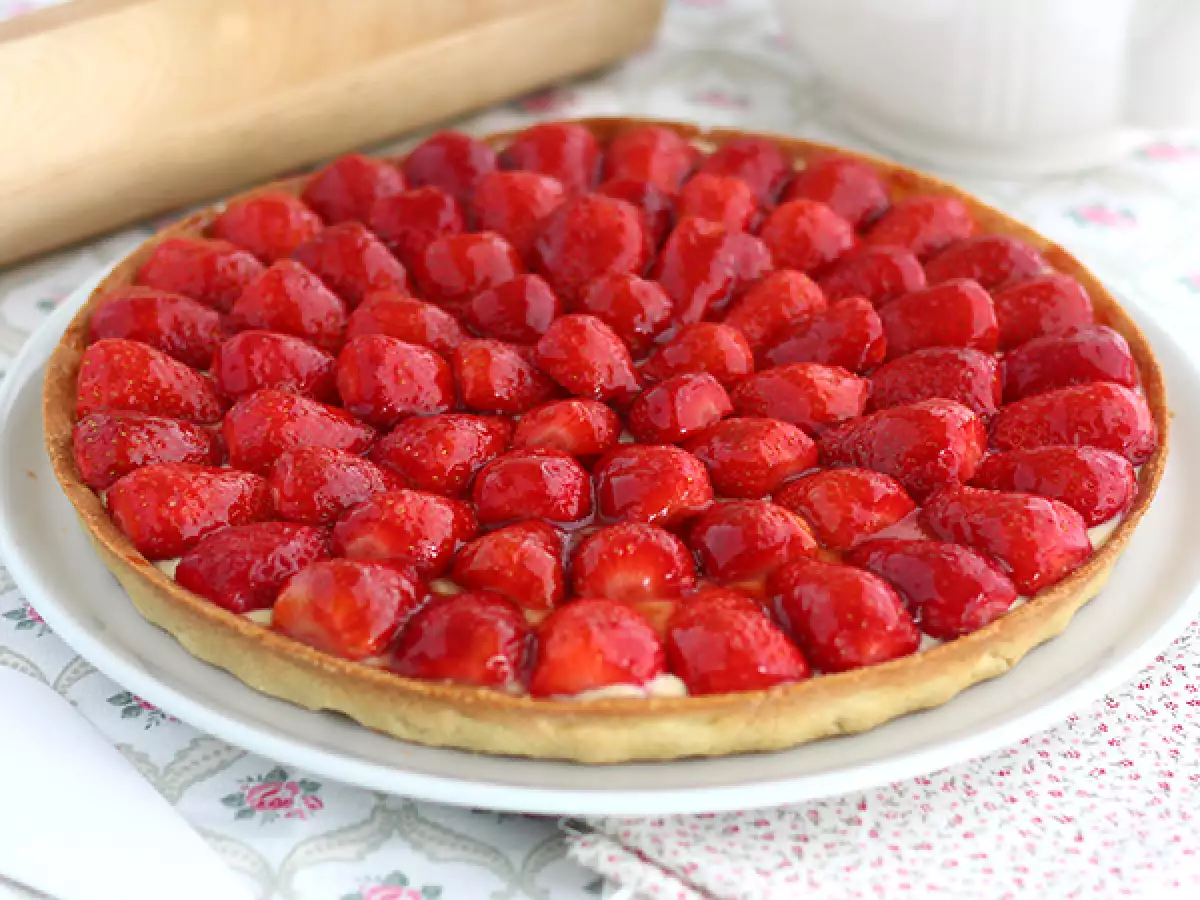 Einfache Erdbeertarte