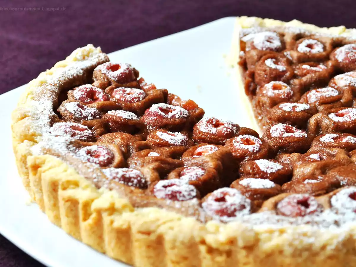 Einfache Kirsch-Tarte mit Schokocreme