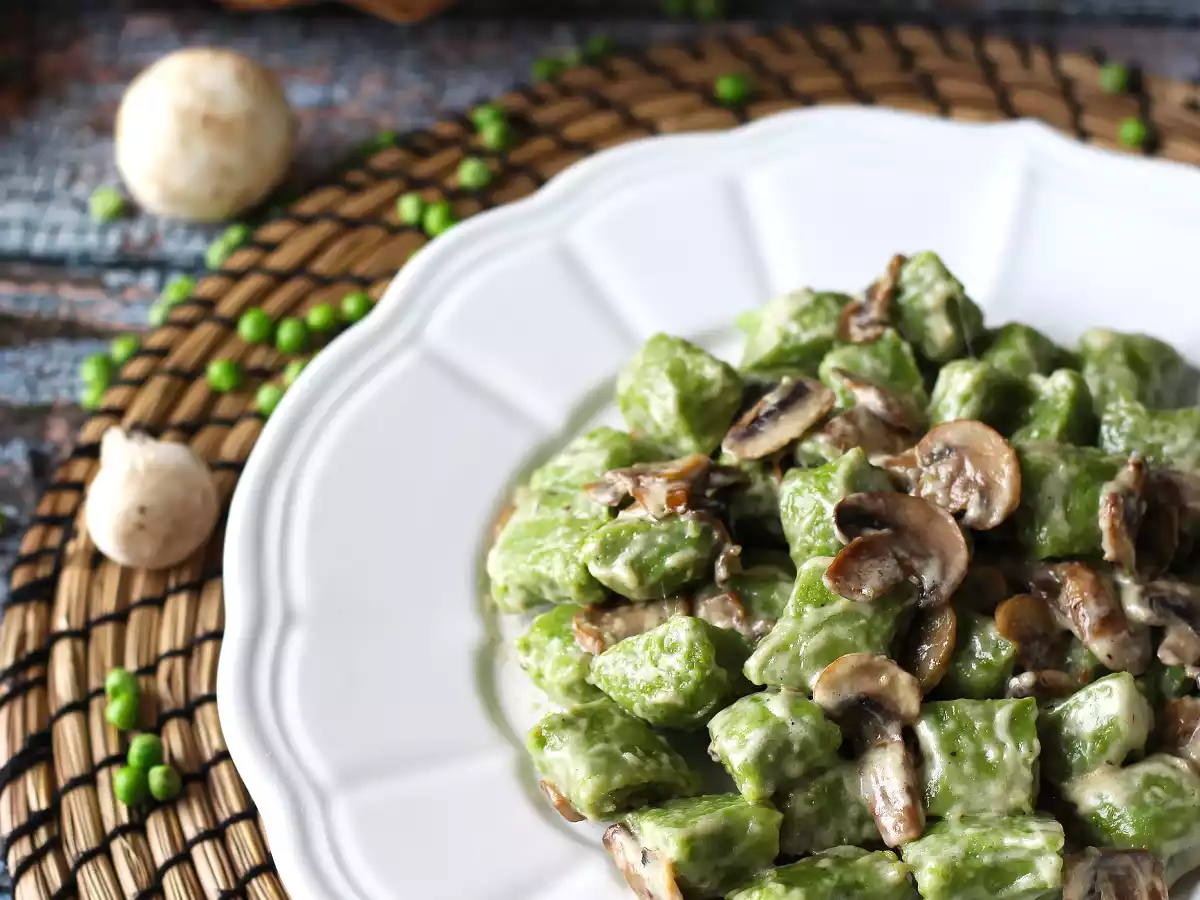 Erbsengnocchi mit Pilzsauce - foto 2