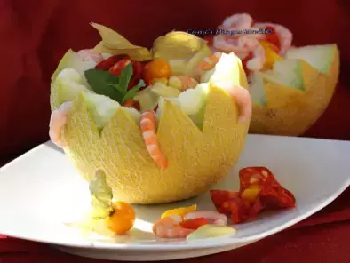 Exotischer Melonen-Krabben-Salat