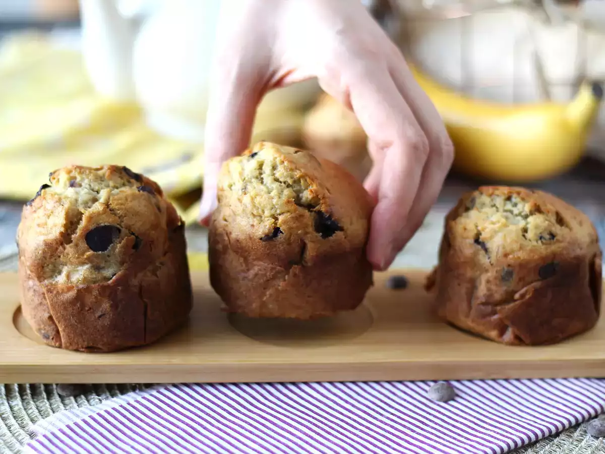 Extra gierige Muffins mit Banane und Schokoladenstückchen - foto 7