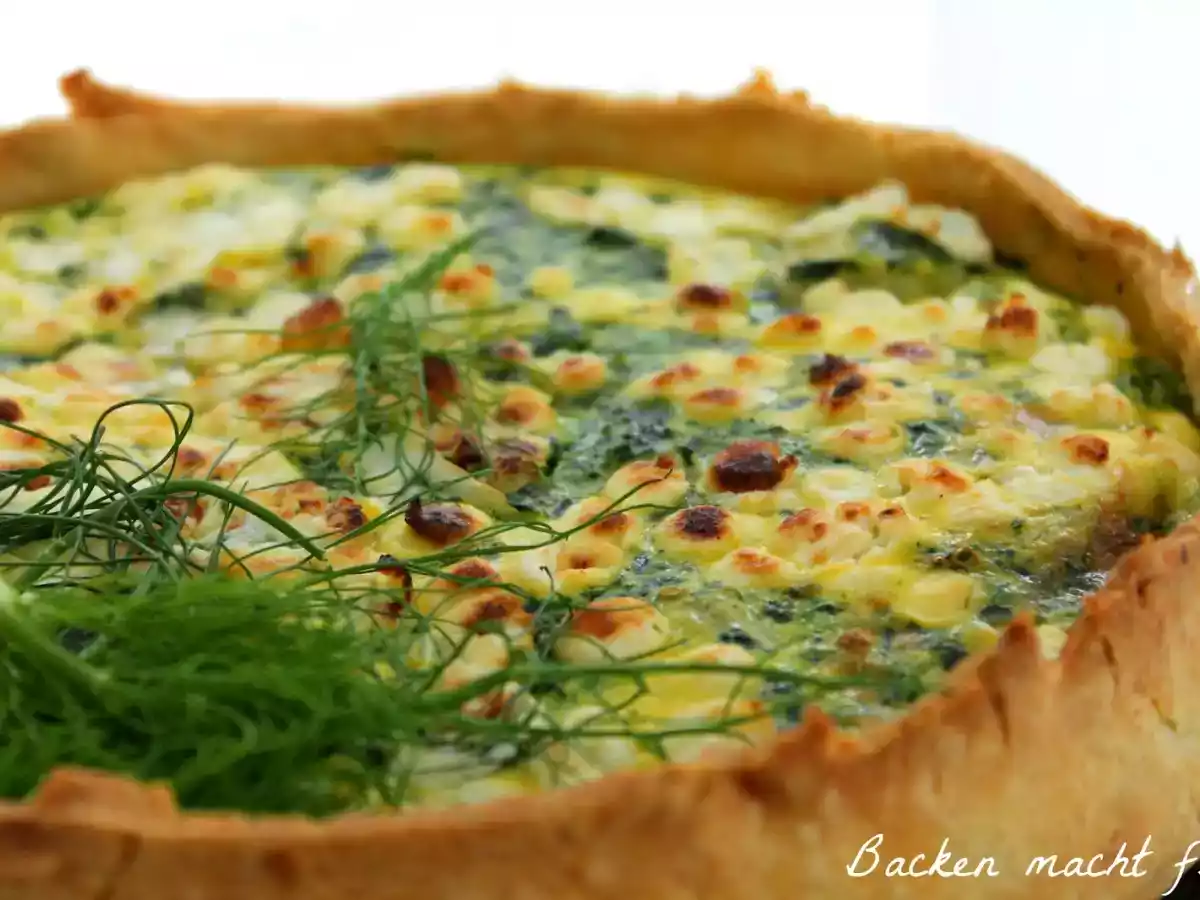 Fencheltarte oder Miniquiche mit Crevetten