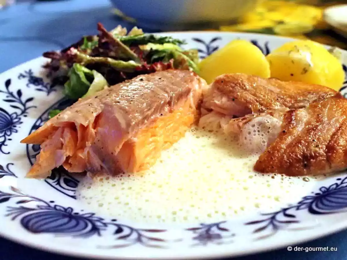 Fisch in 4 Variationen mit Zitronenschaum und Dillsauce