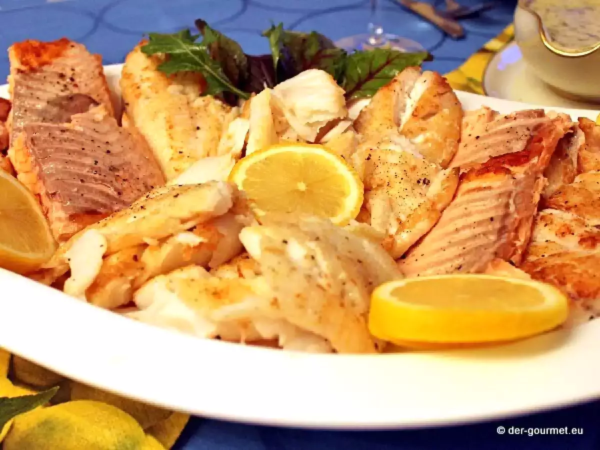 Fisch in 4 Variationen mit Zitronenschaum und Dillsauce - foto 2