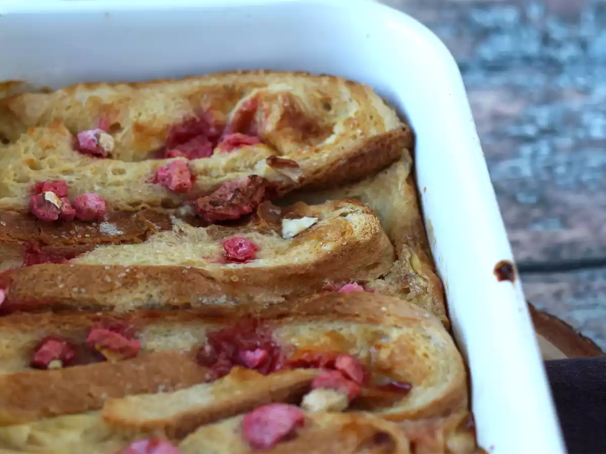French Toast im Ofen, rosa Pralinenbelag, Ultra-Gourmet-Rezept - foto 3