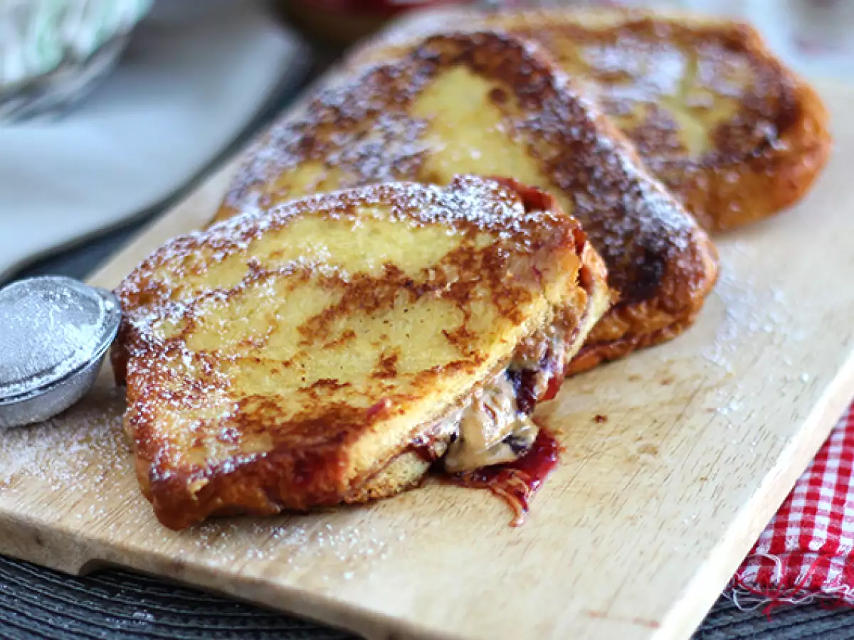 French Toast mit Erdnussbutter und Marmelade - foto 4