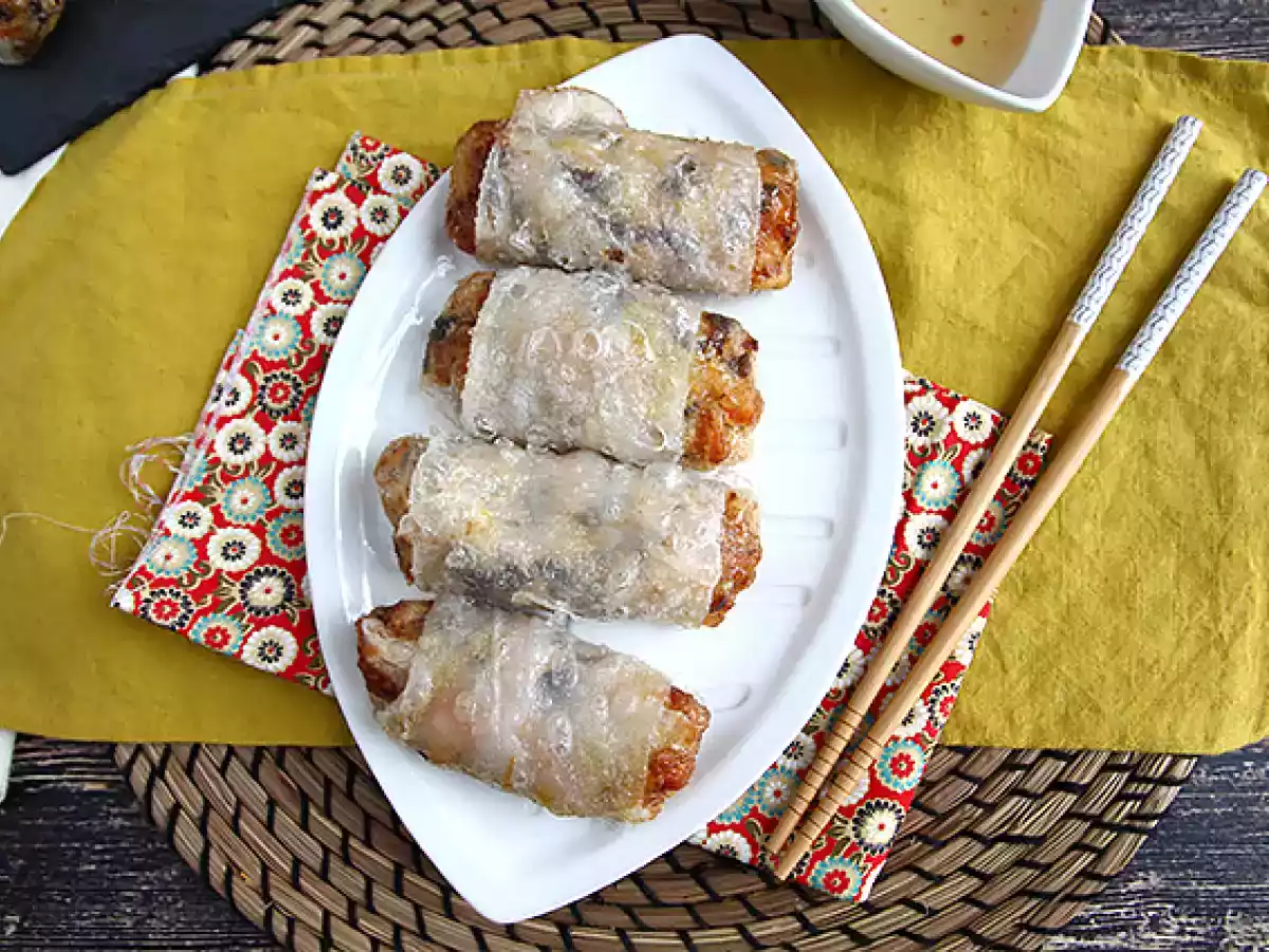 Frühlingsrollen mit Garnelen und Pilzen - foto 5