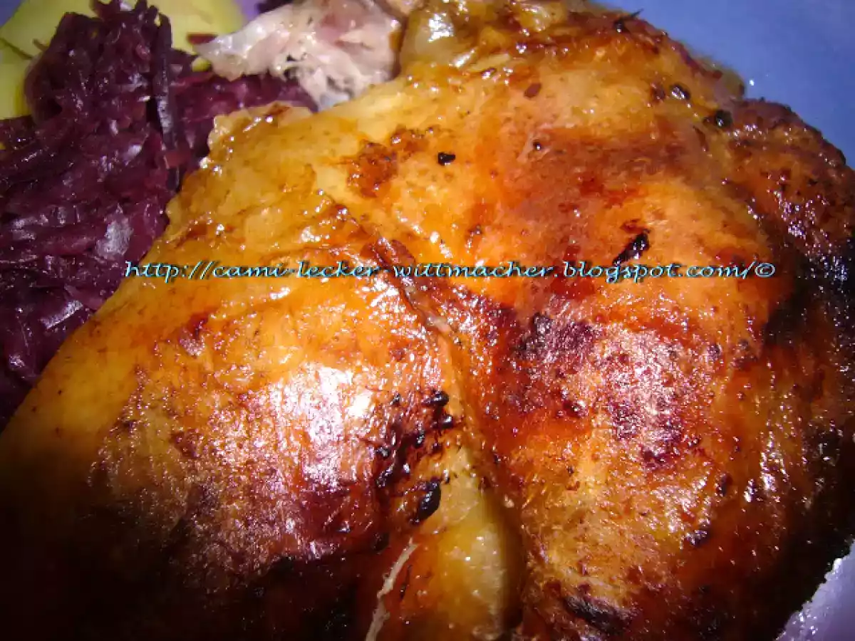 Gänsebraten und Rotkohl / Friptura de gisca cu sos delicat