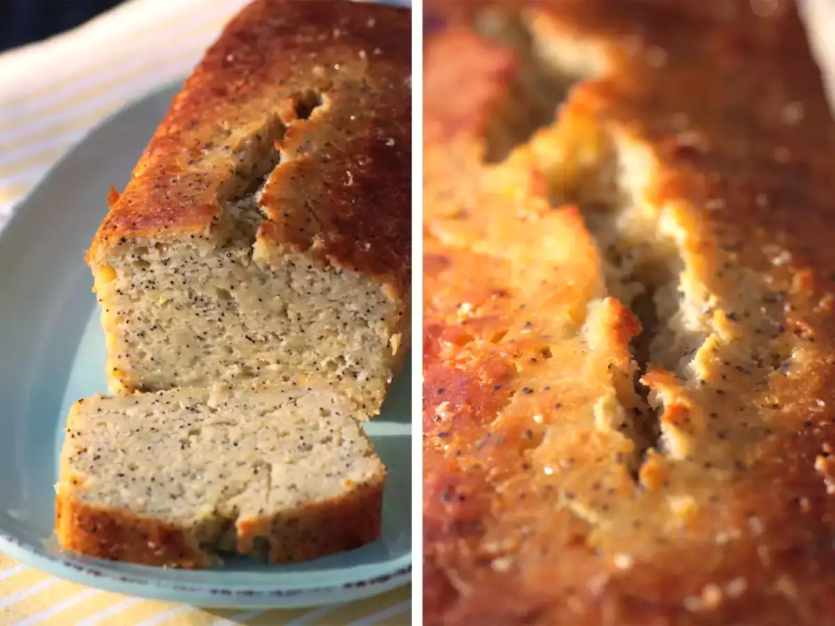 Gâteau au yaourt, citron et graines de pavot