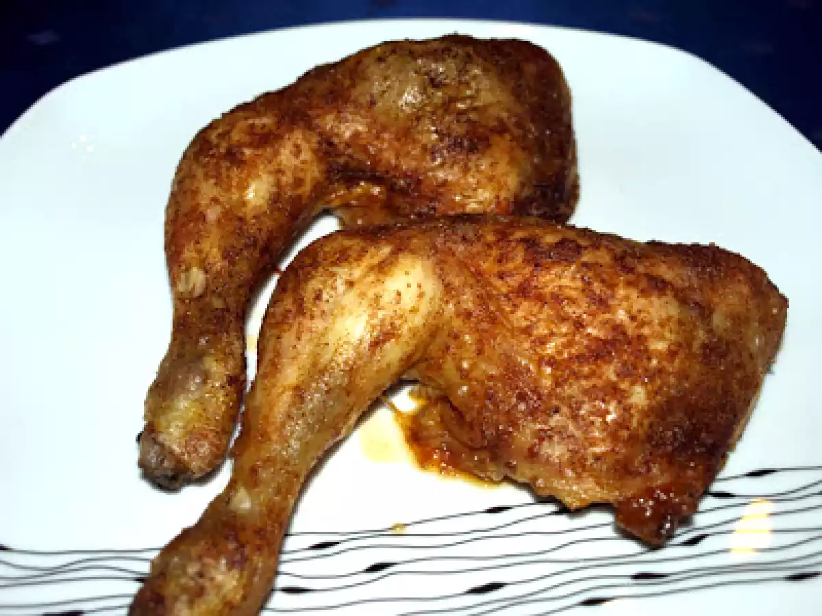 Gebratene Hähnchenschenkel