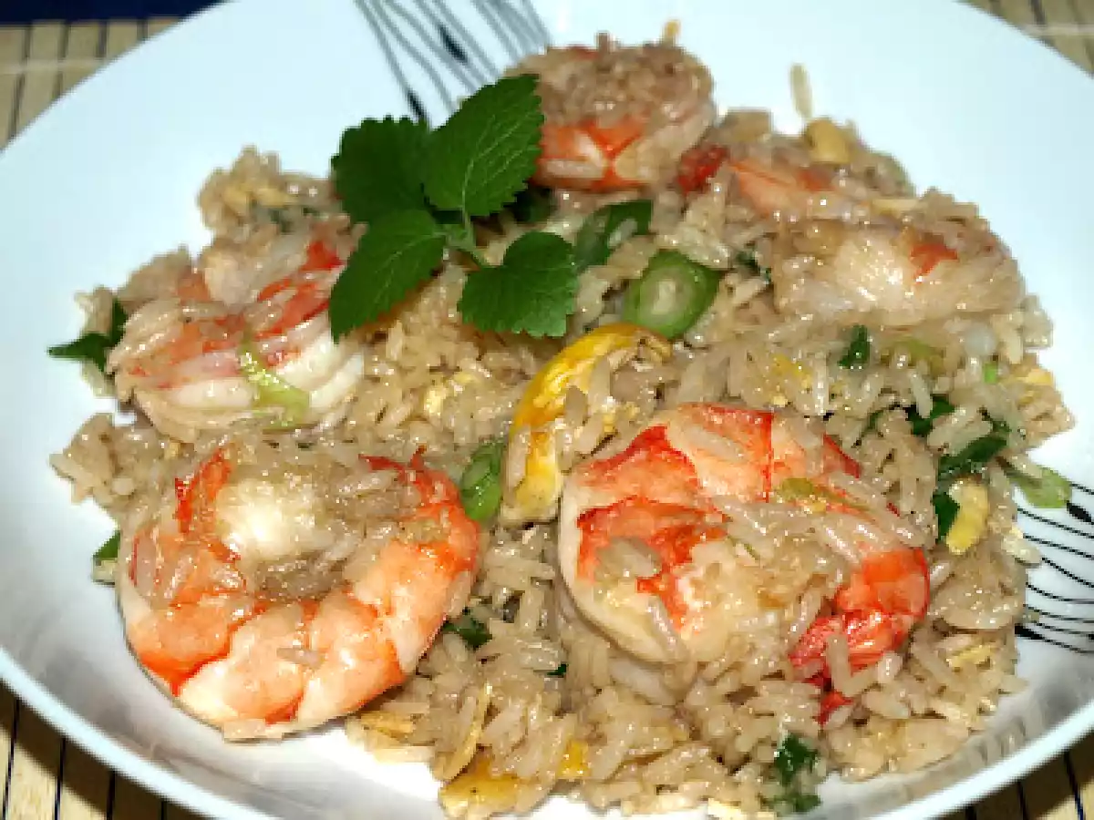 Gebratener Reis mit Garnelen (Khao Pad Gung)