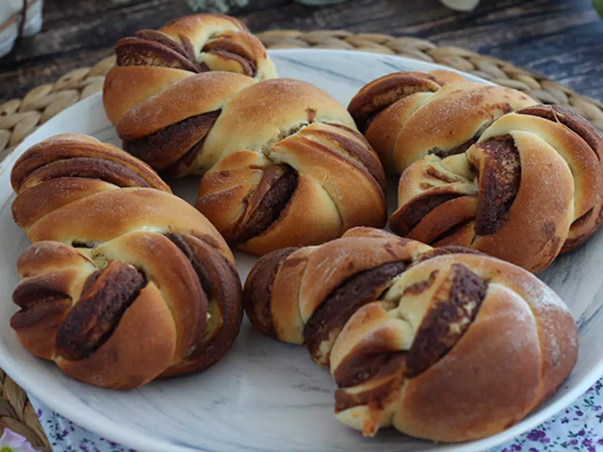 Geflochtene Brioche mit Nutella - foto 2