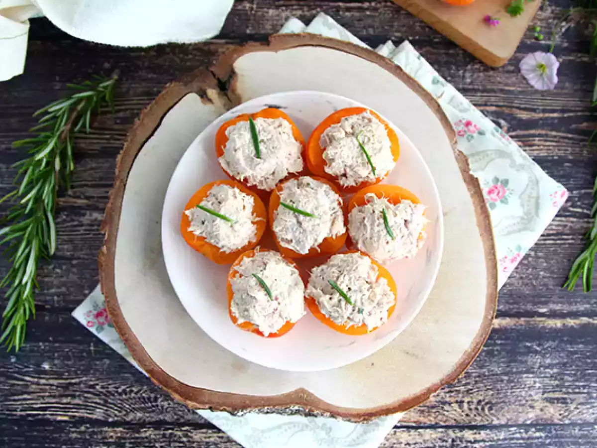 Gefüllte Aprikosen mit Thunfisch und Rosmarin - foto 4