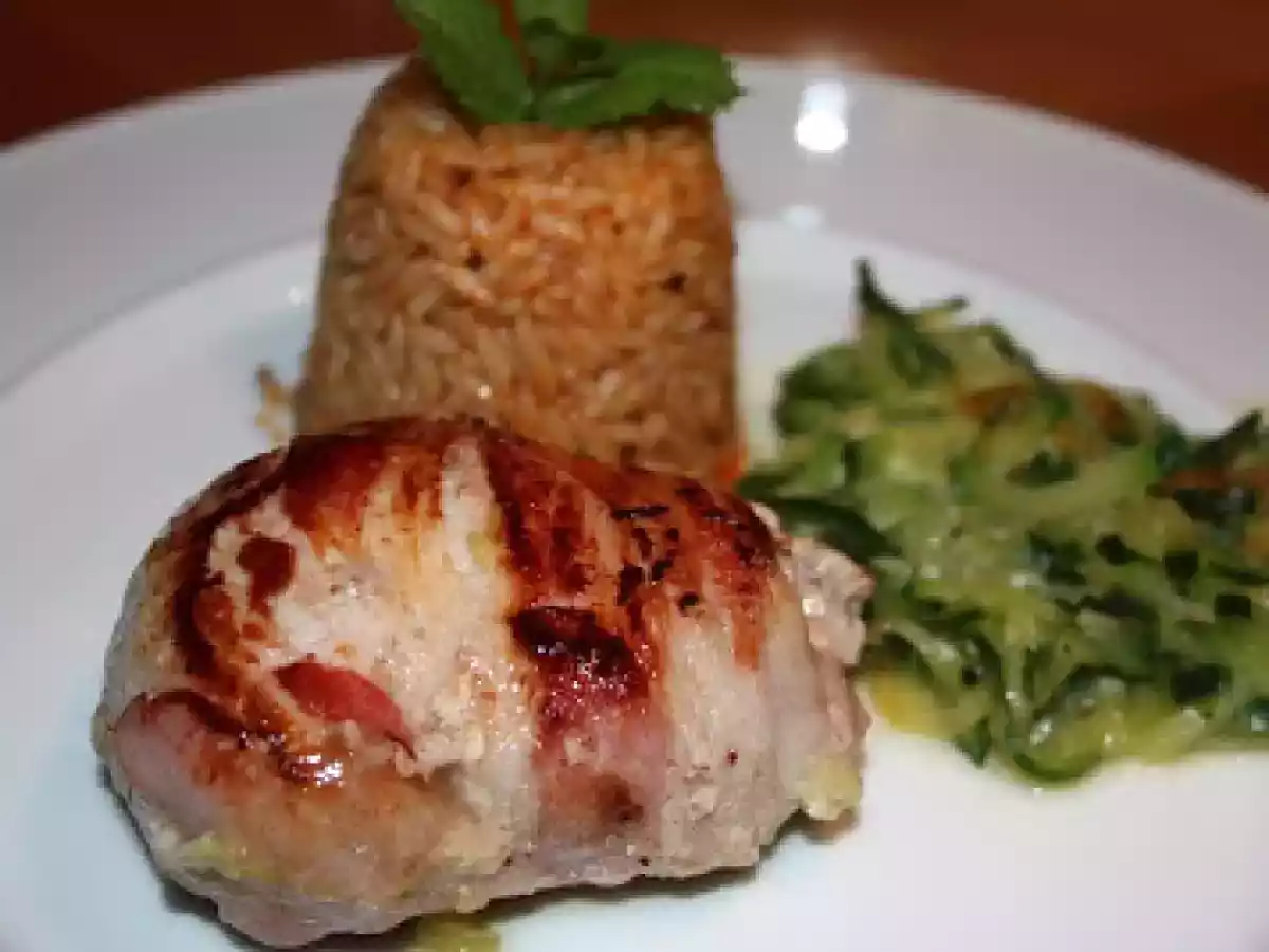 Gefüllte Schweinemedaillons mit Tomatenreis - foto 2