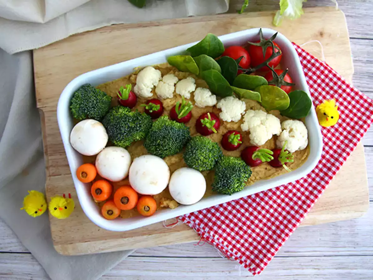 Gemüsegarten für den Aperitif (Hummus und kleines Gemüse) - foto 5