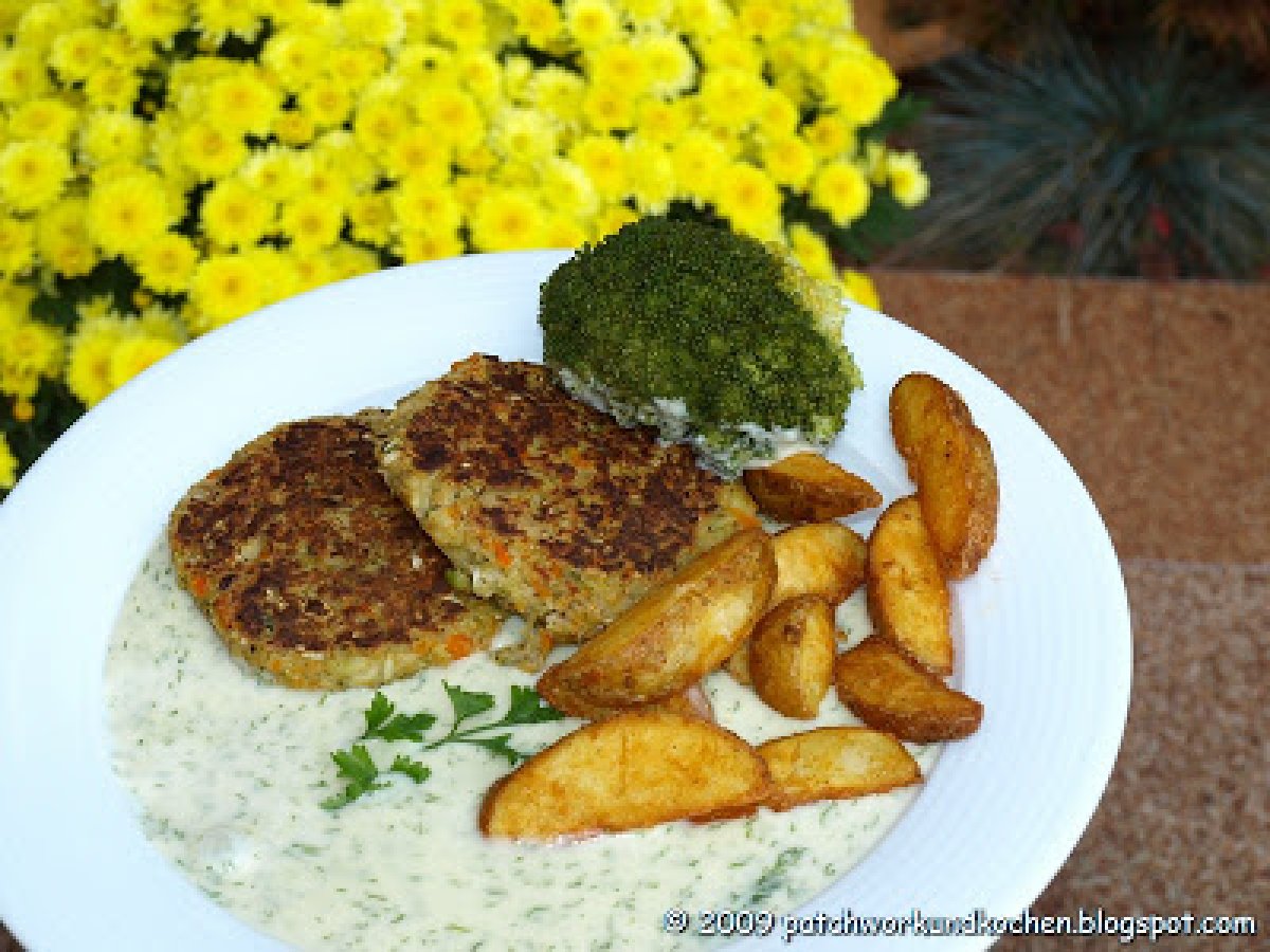 Gemüselaibchen mit warmer Dillsauce