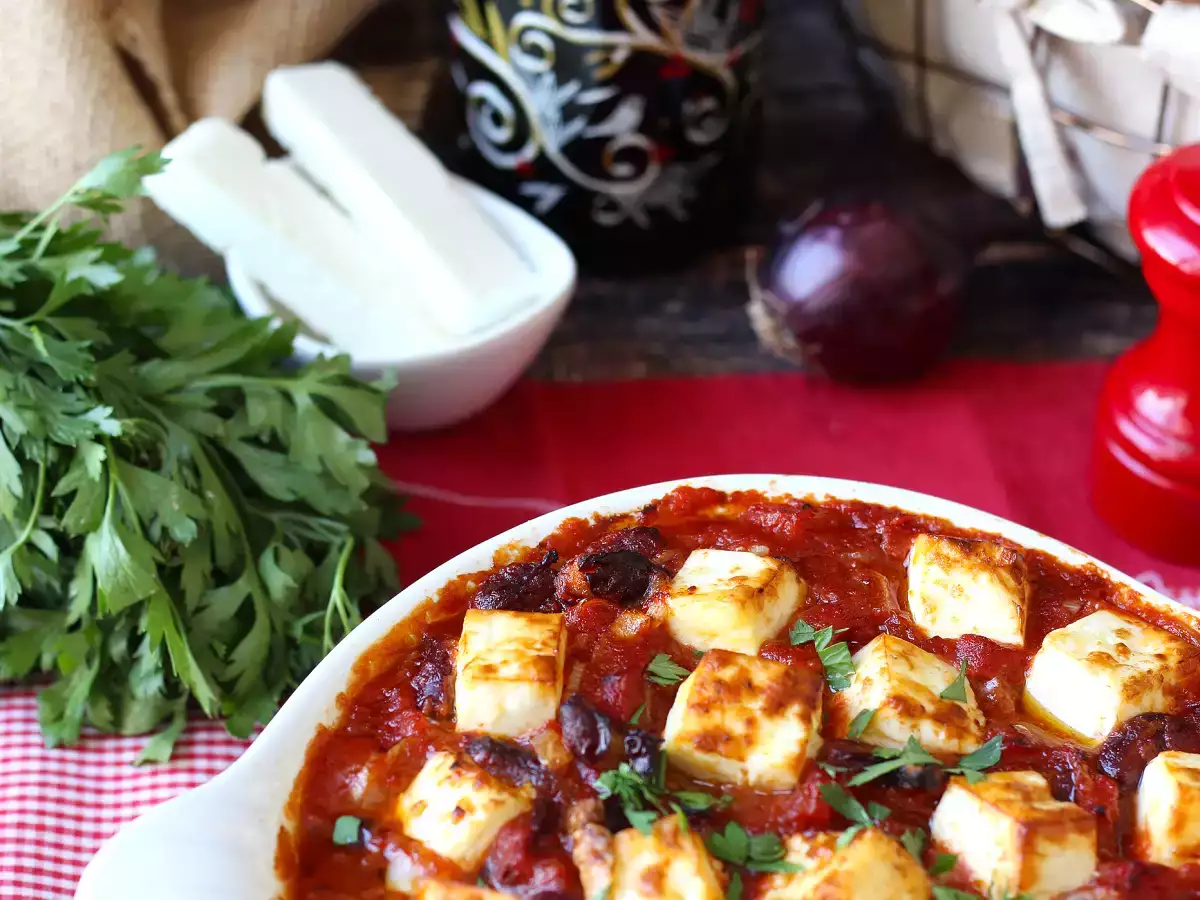 Geschmorte rote Bohnen mit Tomaten und geröstetem Feta - foto 2