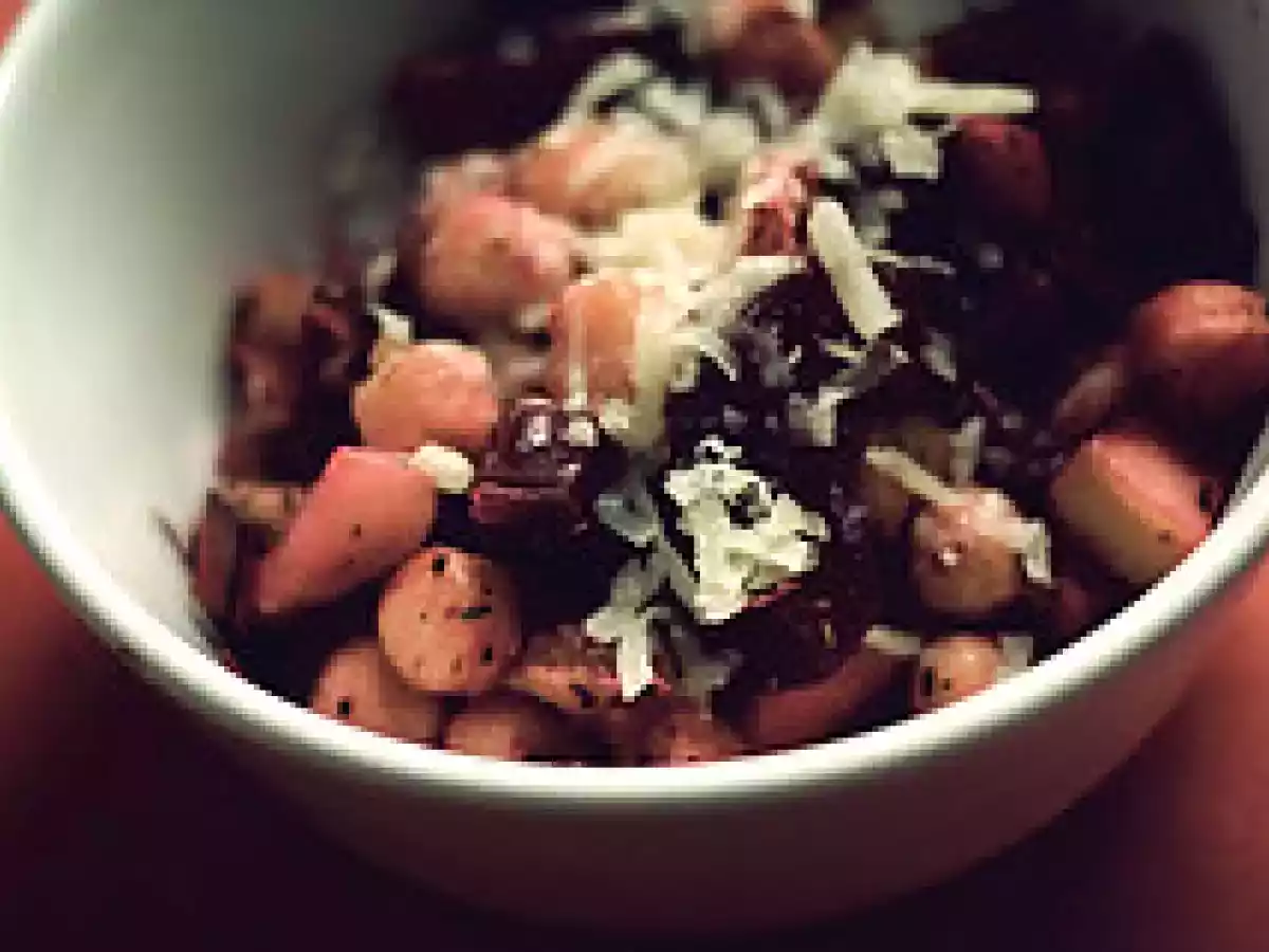 Gnocchi mit roten rüben & gebratenen äpfeln
