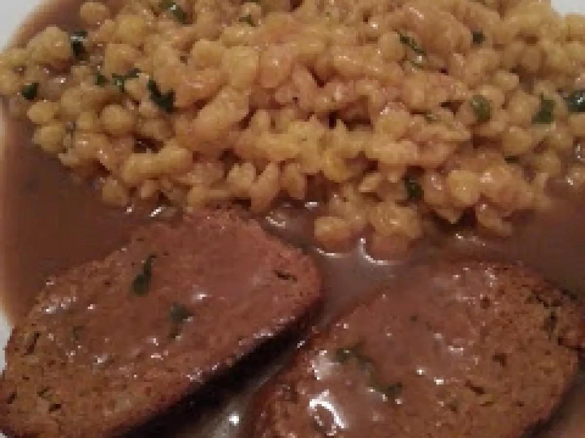 Hackbraten mit Kürbisspätzle