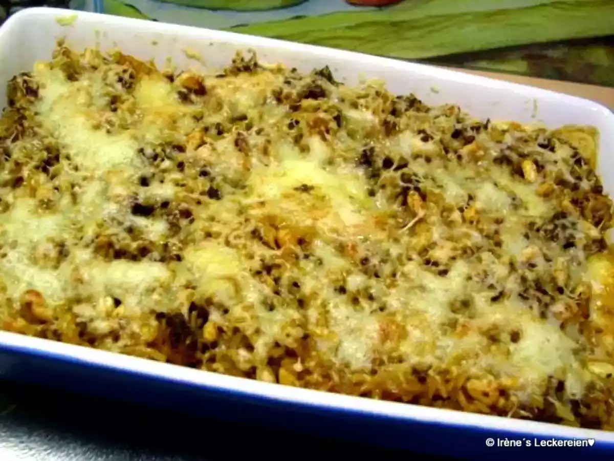 Hackfleisch-Reis-Gratin