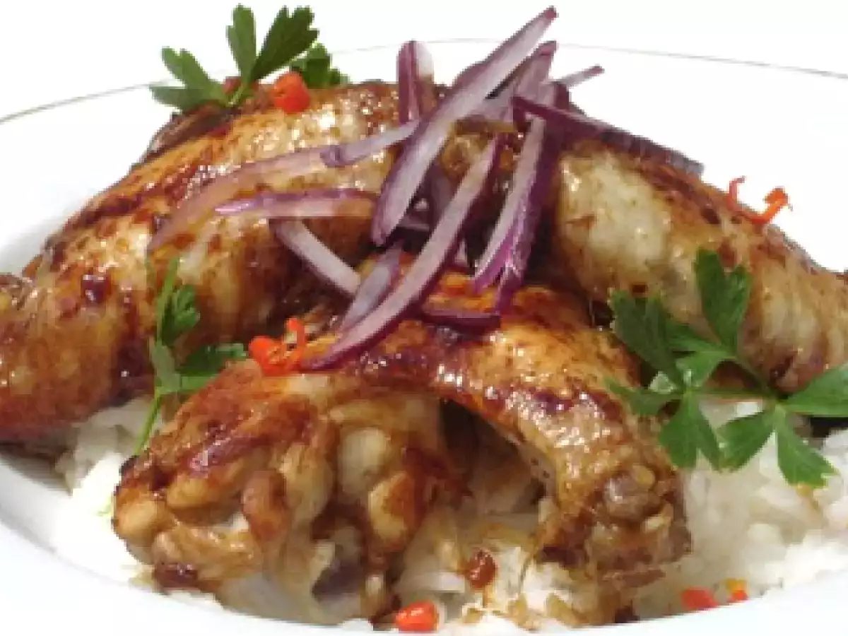 Hähnchenflügel glasiert mit Teriyakisauce