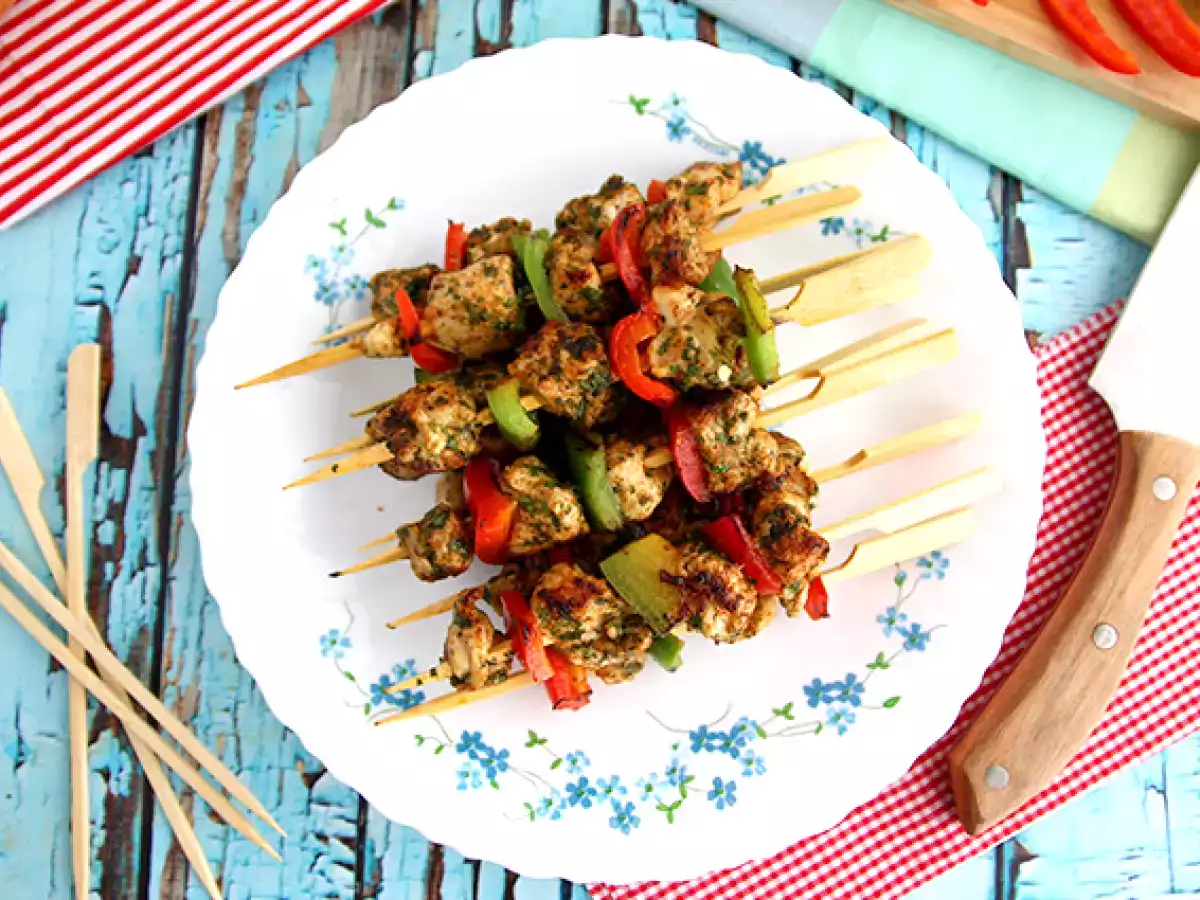 Hähnchenspieße mit Paprika - foto 2