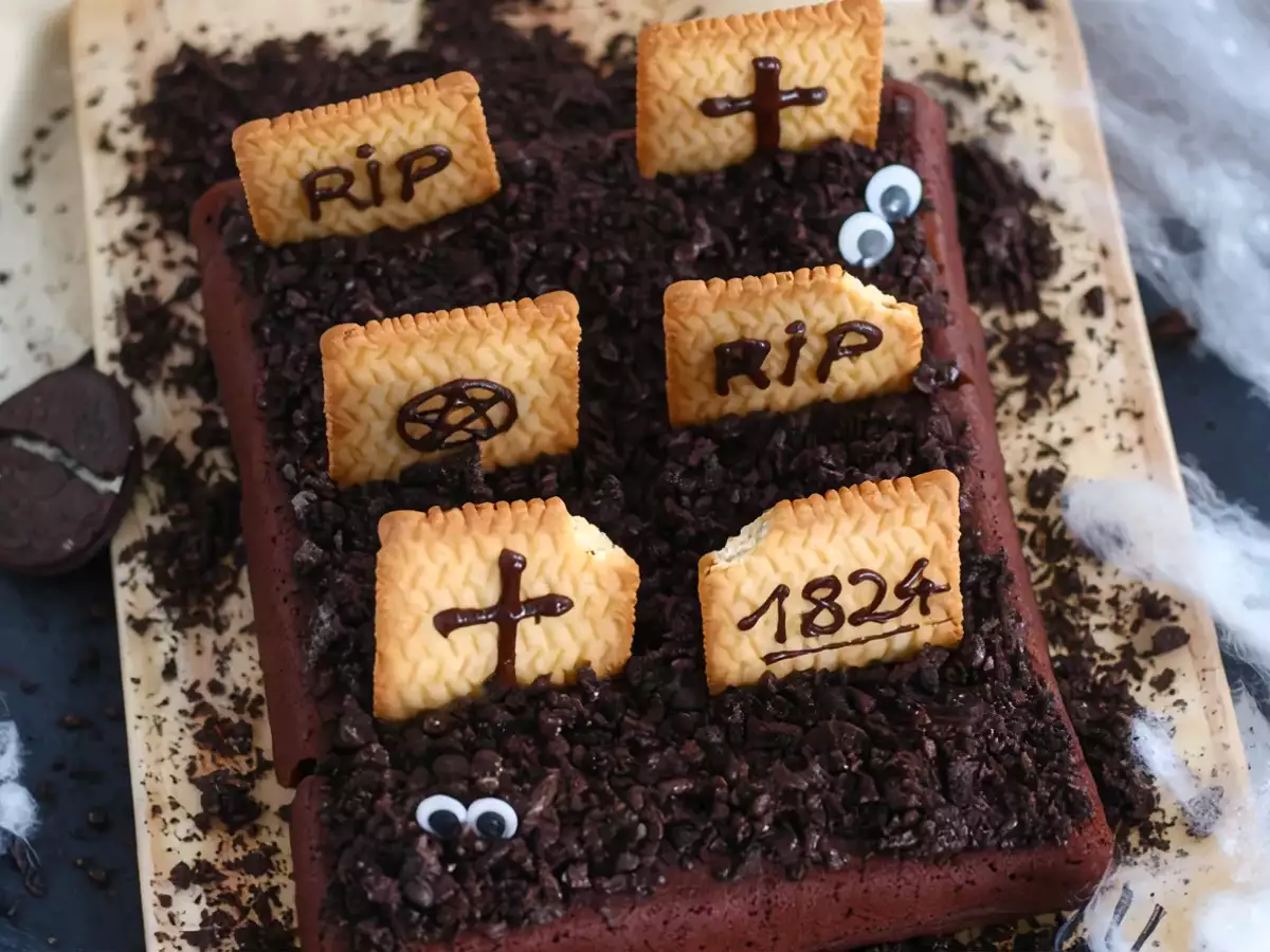 Halloween-Brownie als Friedhof : einfaches Grusel-Dessert - foto 3