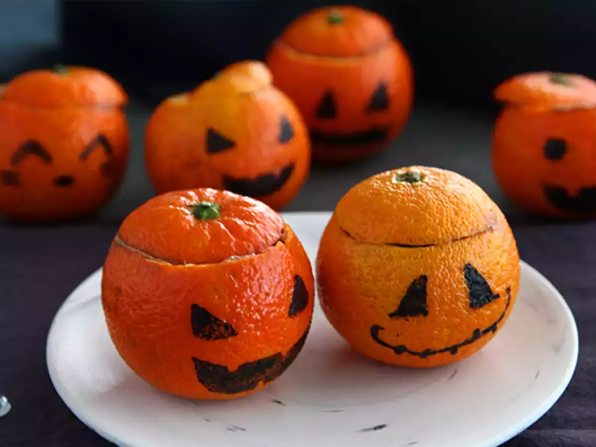 Halloween-Clementinen mit Schokomousse : einfaches Dessert - foto 2