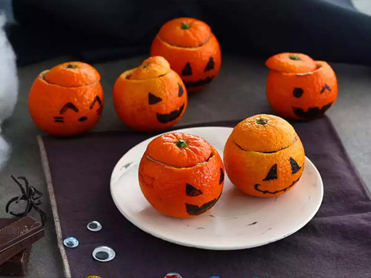 Halloween-Clementinen mit Schokomousse : einfaches Dessert - foto 3