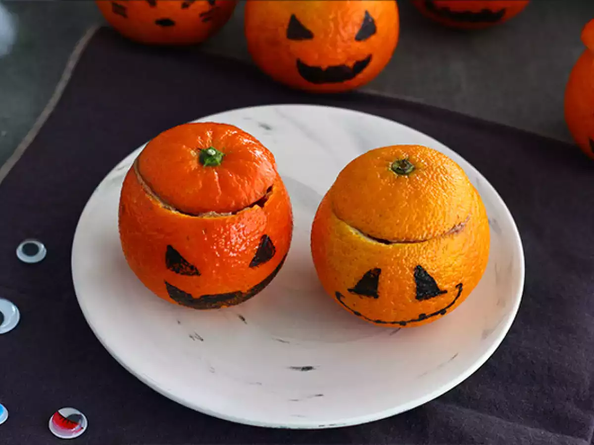 Halloween-Clementinen mit Schokomousse : einfaches Dessert - foto 4
