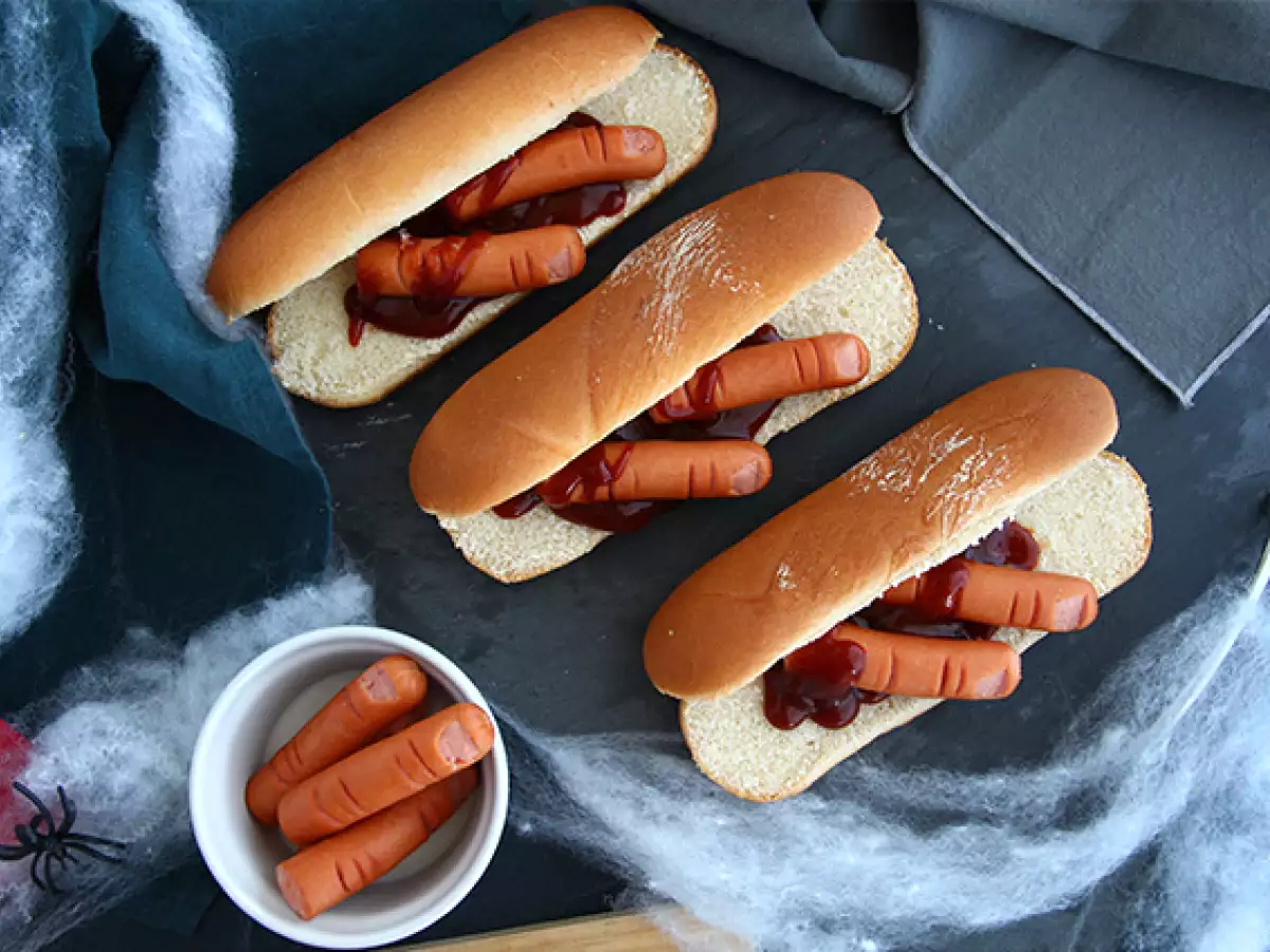 Halloween-Hotdogs mit Würstchen-Fingern : schnell und gruselig - foto 4